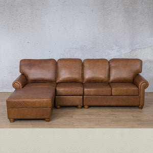 Salisbury Leather Sofa Chaise Modular Sectional - LHF Leather Sectional Leather Gallery Urban White 