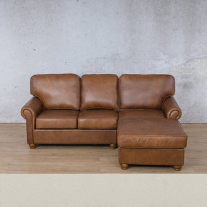 Salisbury Leather Sofa Chaise Sectional - RHF Leather Sectional Leather Gallery Urban White 