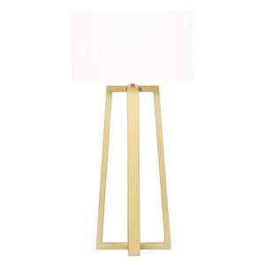 Vogue Table Lamp Rectangular Legs - Gold Desk Lamp Leather Gallery 