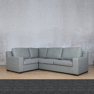 Rome Fabric L-Sectional 4 Seater LHF Fabric Corner Suite Leather Gallery Volcanic Charcoal 