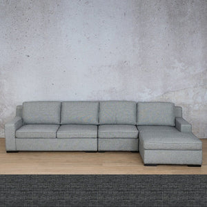 Rome Fabric Sofa Chaise Modular Sectional - RHF Fabric Corner Suite Leather Gallery Volcanic Charcoal 