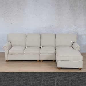 Salisbury Fabric Sofa Chaise Modular Sectional - RHF Fabric Corner Suite Leather Gallery Volcanic Charcoal 