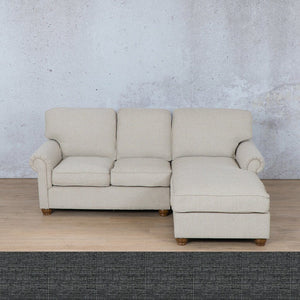 Salisbury Fabric Sofa Chaise Sectional - RHF Fabric Corner Suite Leather Gallery Volcanic Charcoal 