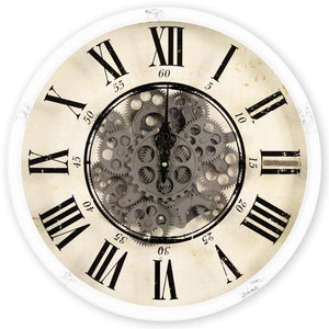 White Gear Wall Clock Clock Leather Gallery 