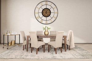 Willow & Windsor 6 Seater Dining Set Dining Table Leather Gallery Antique Dark Oak 
