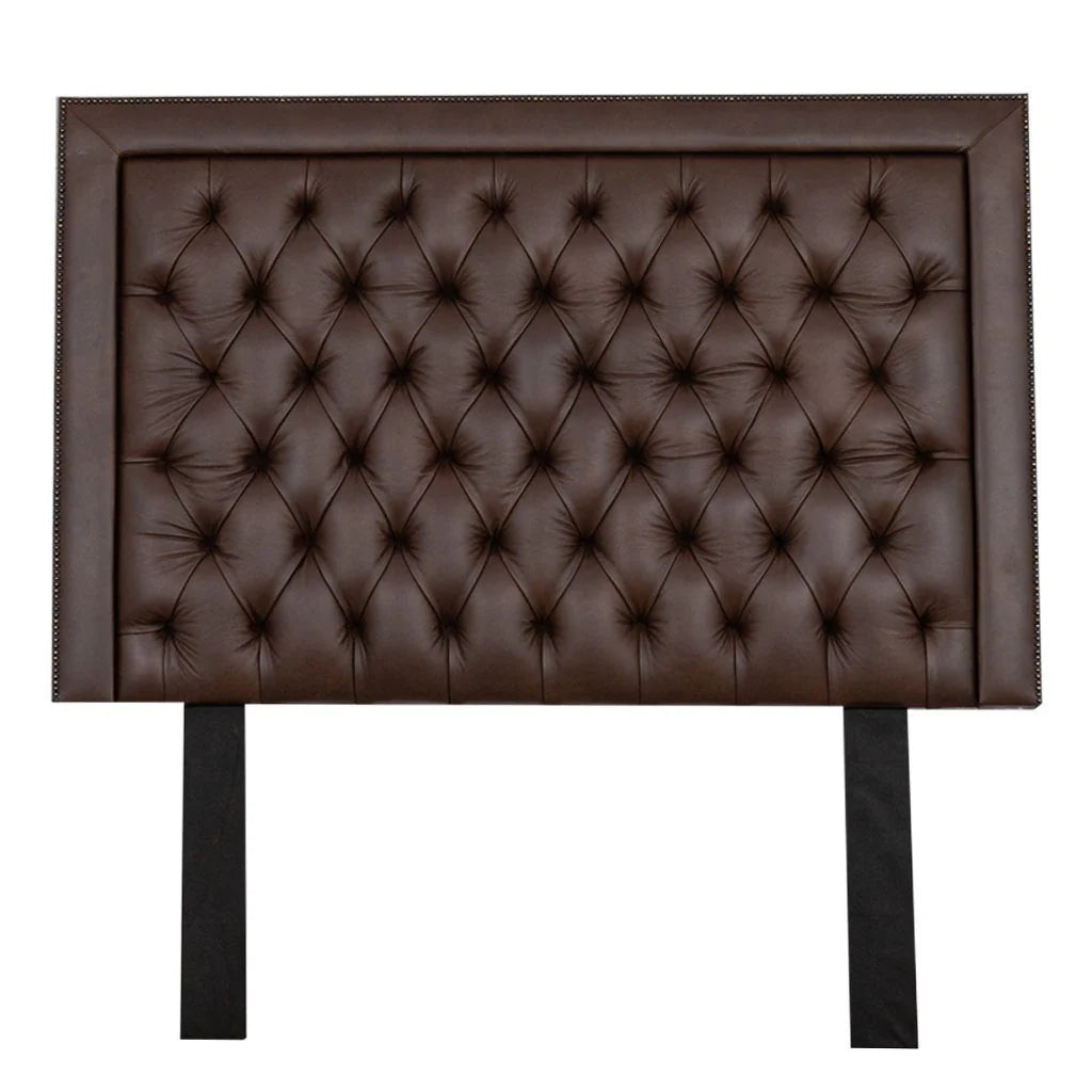 Transform your sleeping space with the Winston Leather Headboard (Queen) in Royal Walnut!