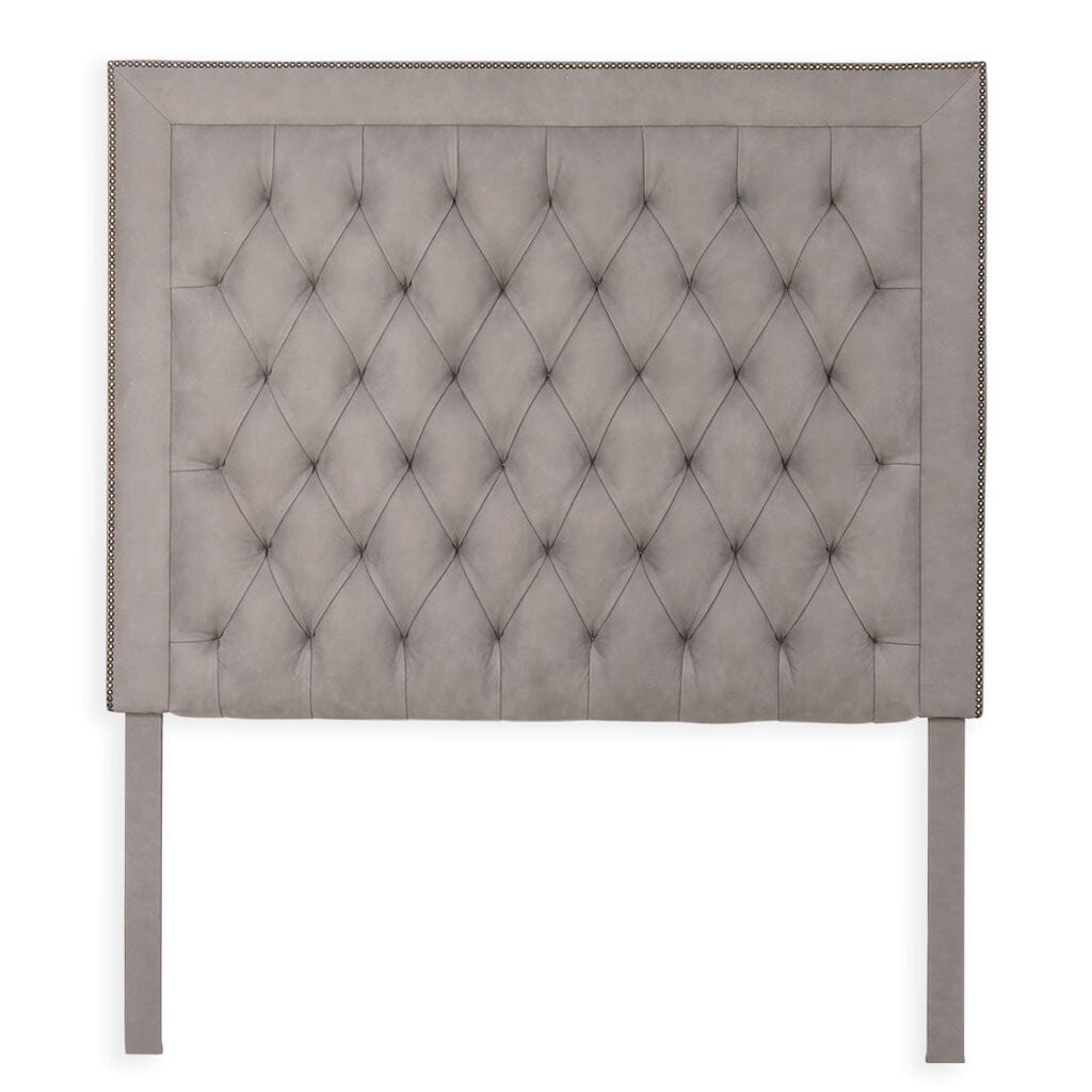 Winston Leather Headboard - Queen Bedroom Set Leather Gallery Flux Grey 