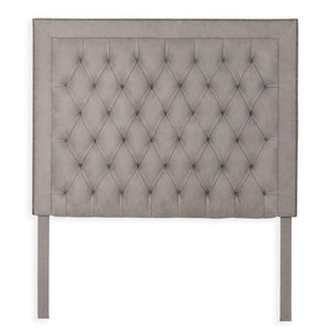 Winston Leather Headboard - Queen Bedroom Set Leather Gallery Flux Grey 