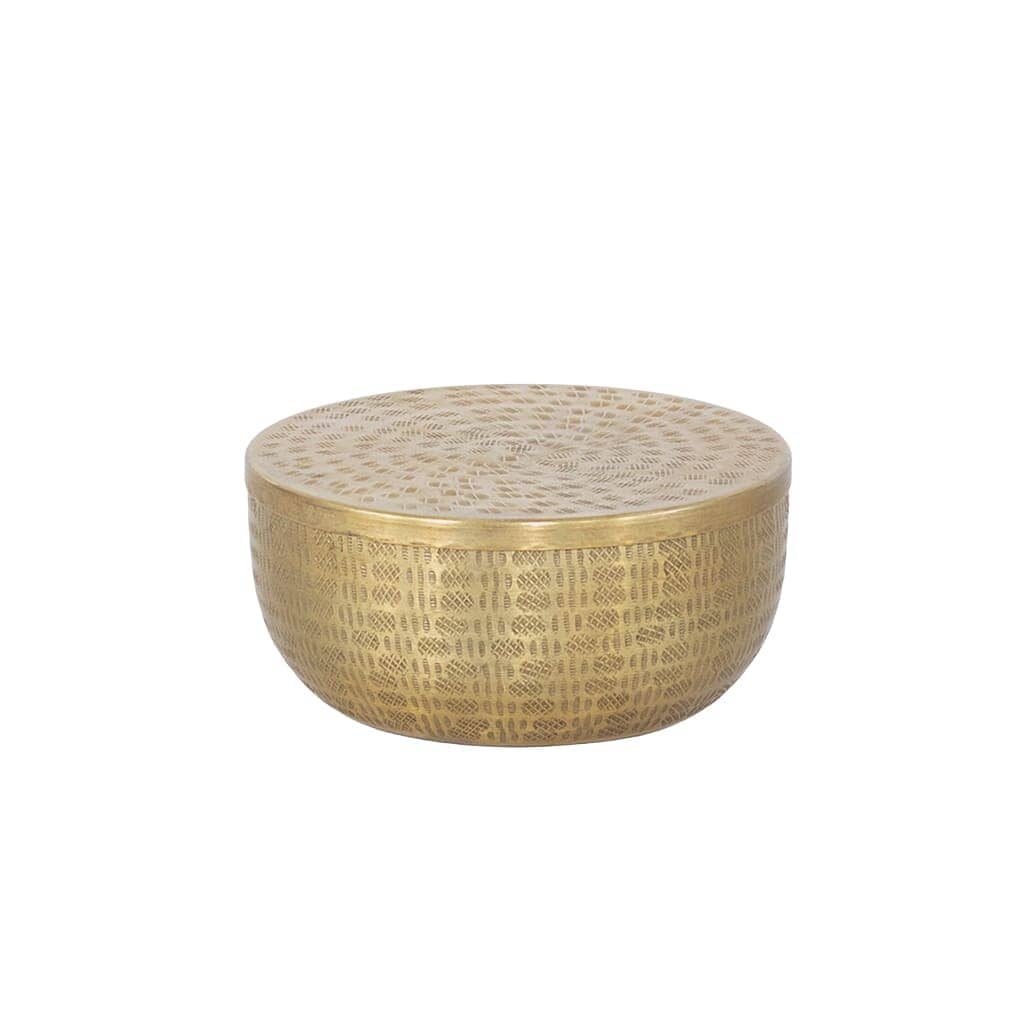 Zuri Carved Box - Medium File Box Leather Gallery Gold 21.5 x 10cm 