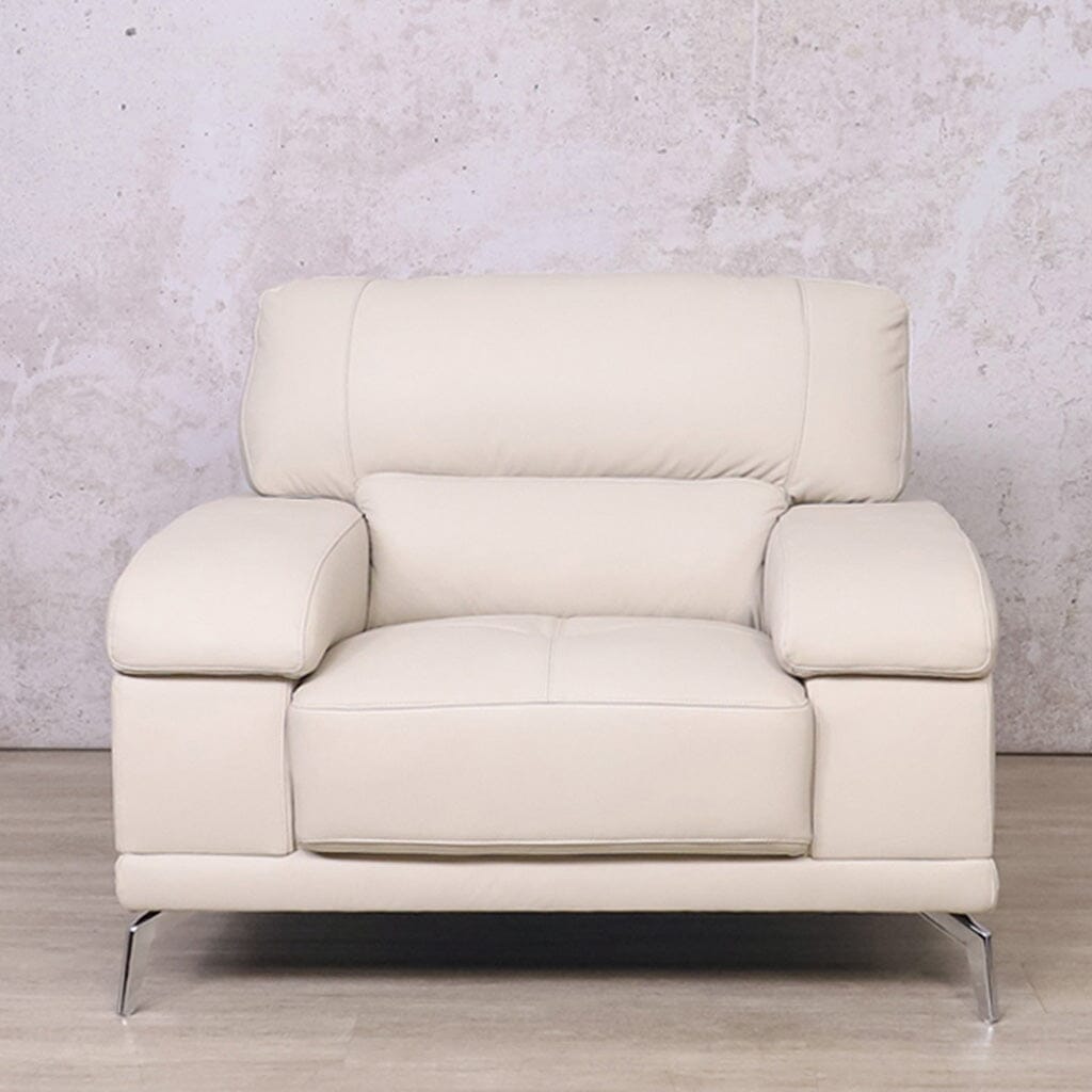 Adaline 1 Seater Leather Couch -  Manatee Beige | Couches, single seater couch, single couches for sale, beige couch, pleather couch