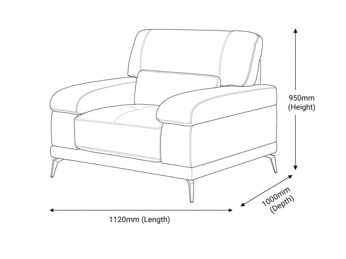 Adaline 1 Seater Leather Couch