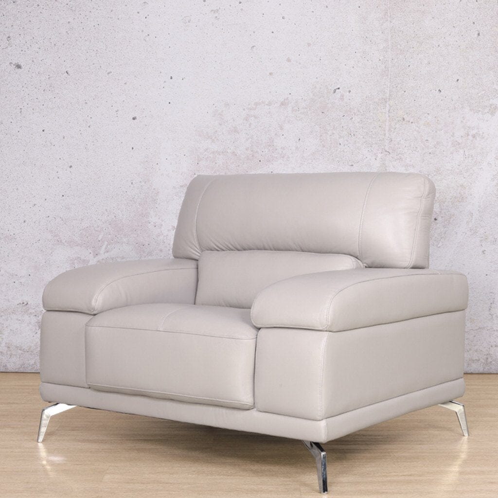 Adaline 1 Seater Leather Sofa Leather Sofa Leather Gallery-luxe-grey