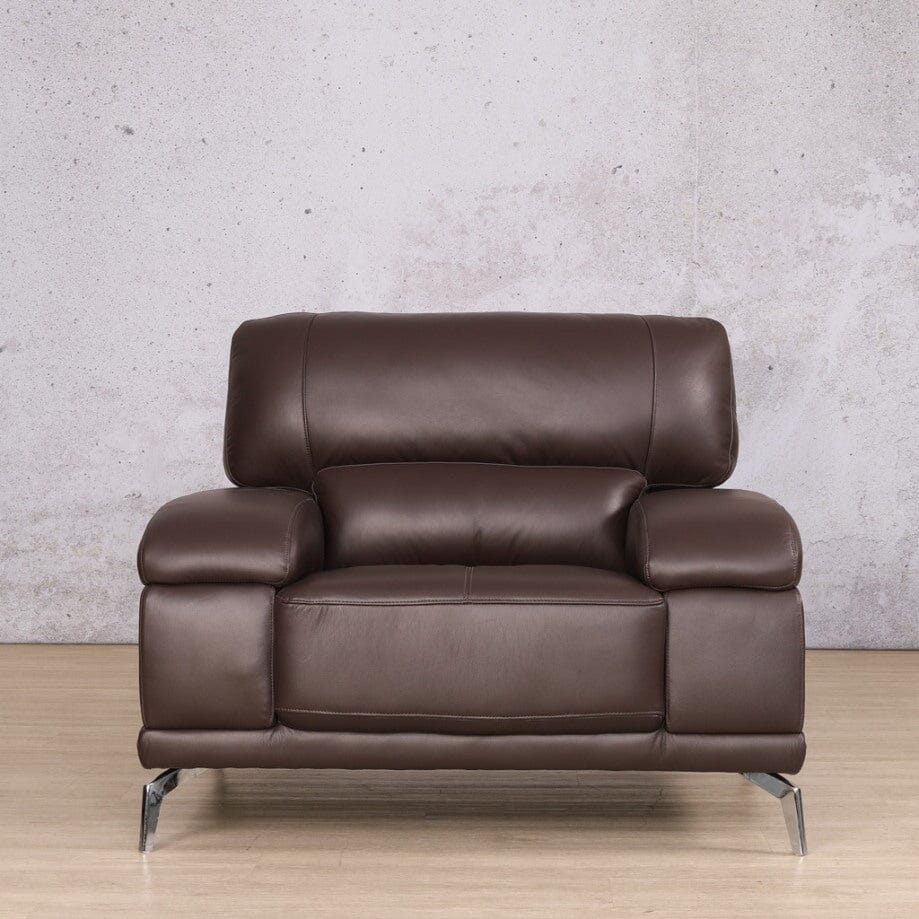 Adaline 1 Seater Leather Sofa - Luxe Walnut | single couches for sale, brown leather couch, couches, pleather couch, single couch 