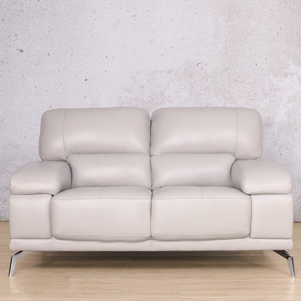 Adaline 2 Seater Leather Sofa Leather Sofa Leather Gallery Luxe Grey