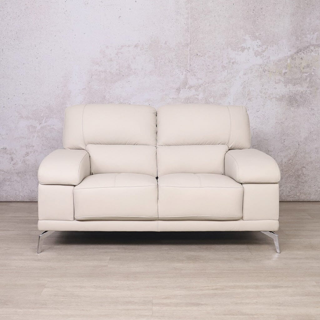 Adaline 2 Seater Leather Couch -  Manatee Beige | Couches for sale, pleather couch, two seater couch, two seater leather couch