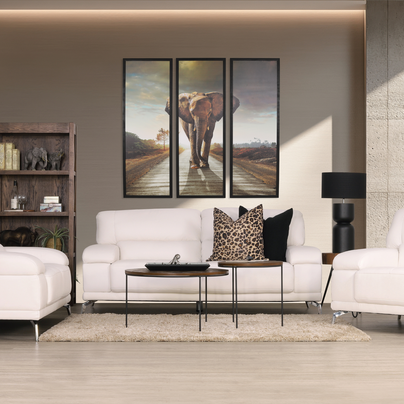 Adaline 3 + 2 + 1 Leather Sofa Suite - Available on Special Order Plan Only - Leather Sofa-urban-white