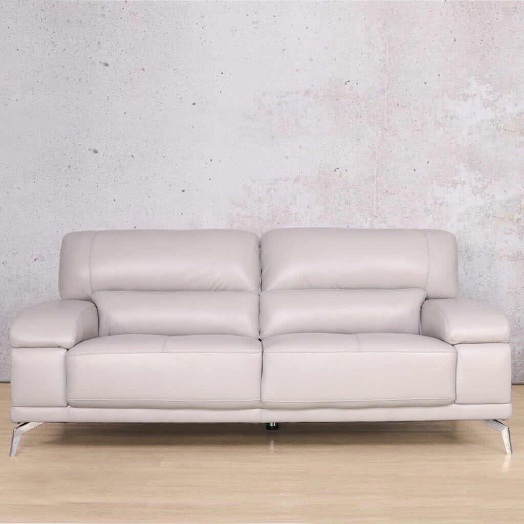Style your lounge with the elegant Adaline Leather Sofa Suite - modern leather sofa.-luxe-grey