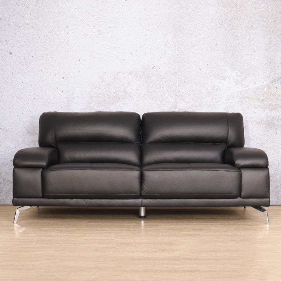 Adaline 3 Seater Leather Sofa Leather Sofa Leather Gallery Luxe Black