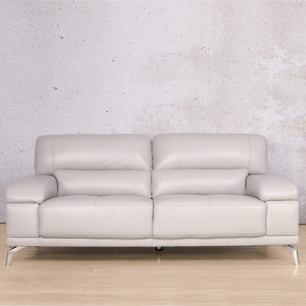 Adaline 3 Seater Leather Sofa Leather Sofa Leather Gallery Luxe Grey