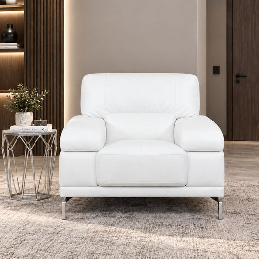 Adaline 1 Seater Leather Sofa Leather Sofa Leather Gallery- White