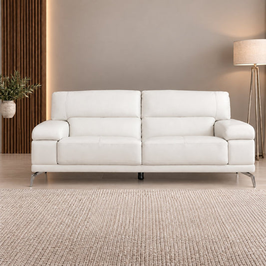 Adaline 3 Seater Leather Sofa Leather Sofa Leather Gallery Urban White