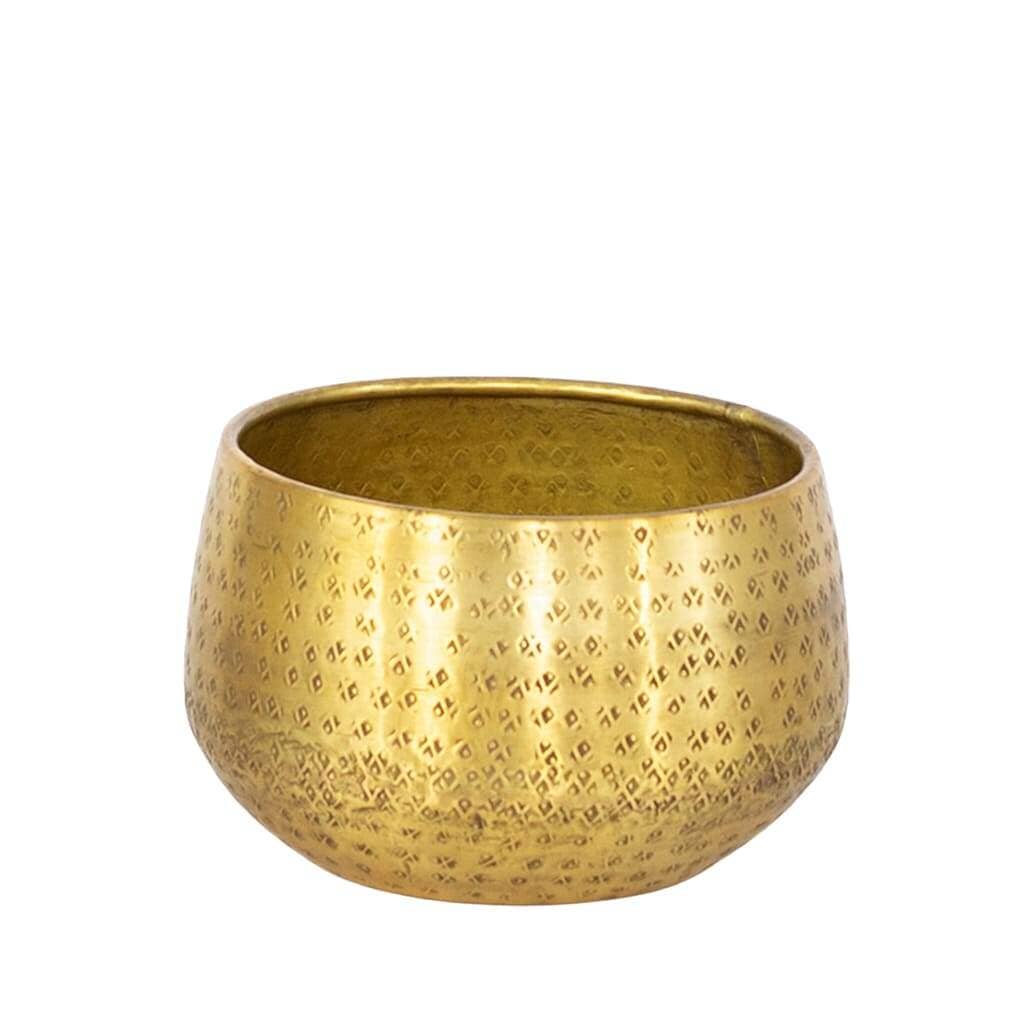 Adonis Gold Carved Bowl/Planter - Medium Decor Leather Gallery