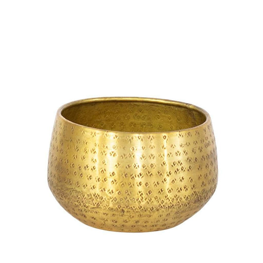 Adonis Gold Carved Bowl/Planter - Medium Decor Leather Gallery