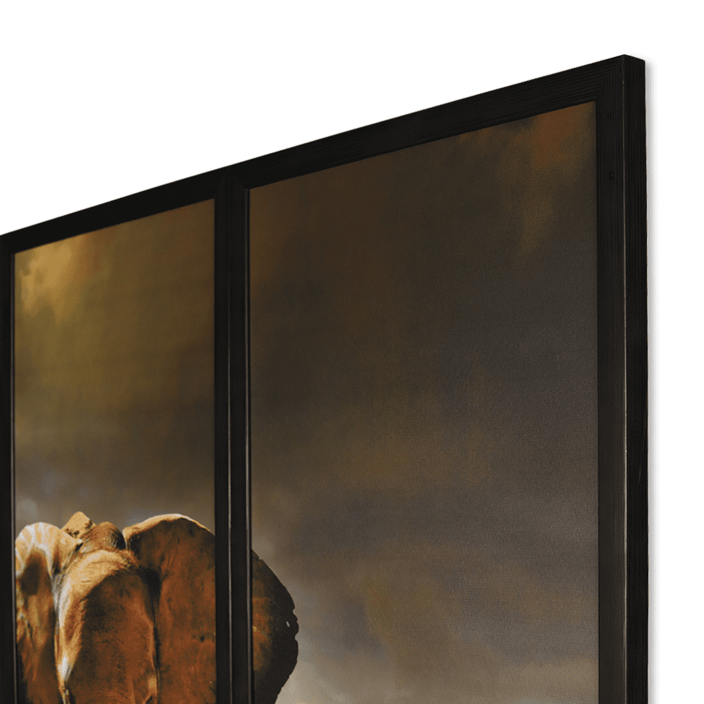 African Elephant 3 Piece Painting Leather Gallery 