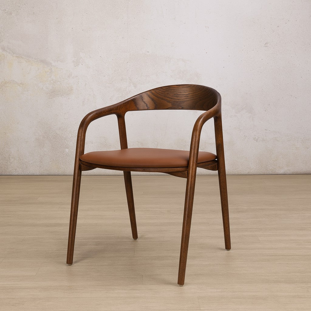 Alaric Walnut Dining Chair, wood dining chair, leather dining chair 