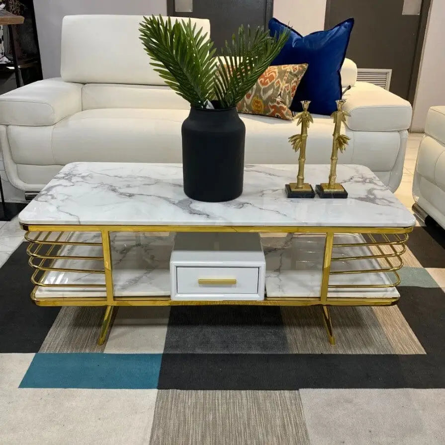 Alba Coffee Table in Gold - Warehouse Clearance - Coffee Table