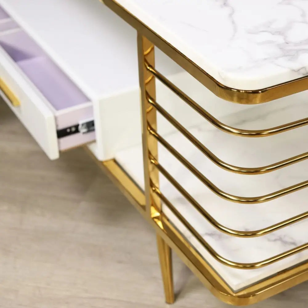 Alba Modern TV Unit - Gold - Stainless Steel Gold - Coffee Table