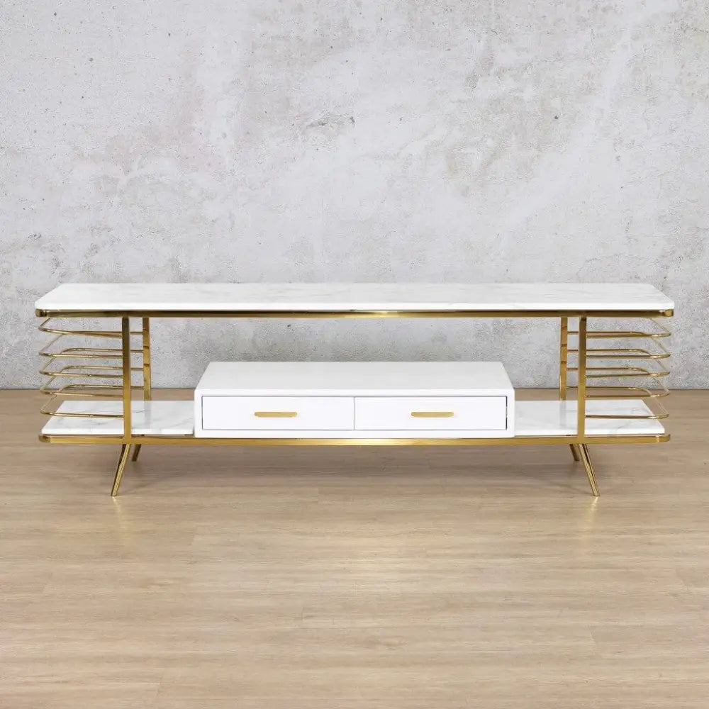 Alba Modern TV Unit - Gold - Stainless Steel Gold - Coffee Table