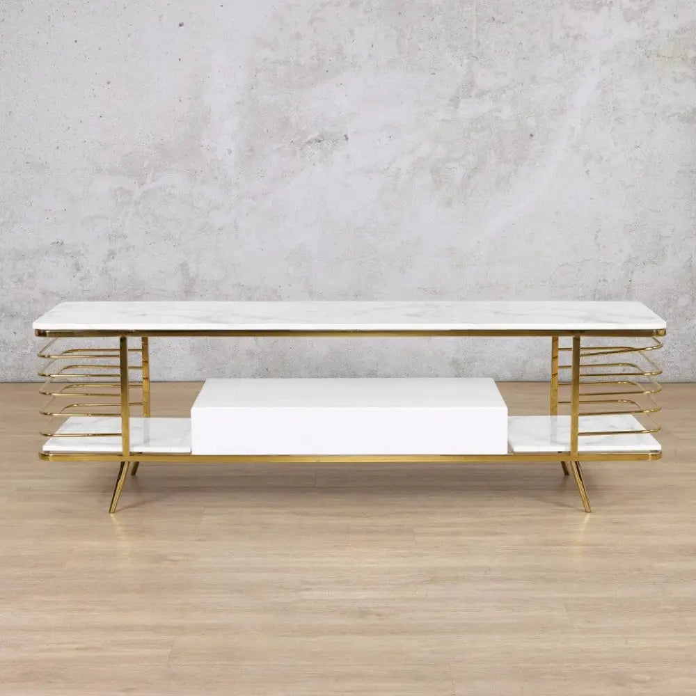 Alba Modern TV Unit - Gold - Stainless Steel Gold - Coffee Table