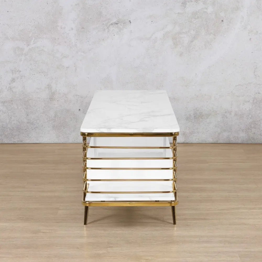 Alba Modern TV Unit - Gold - Stainless Steel Gold - Coffee Table