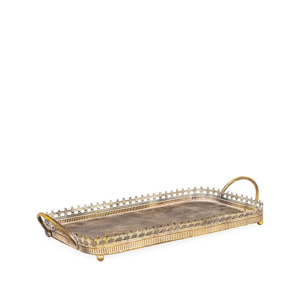 Angola Gold Metal Tray - Medium Trays Leather Gallery