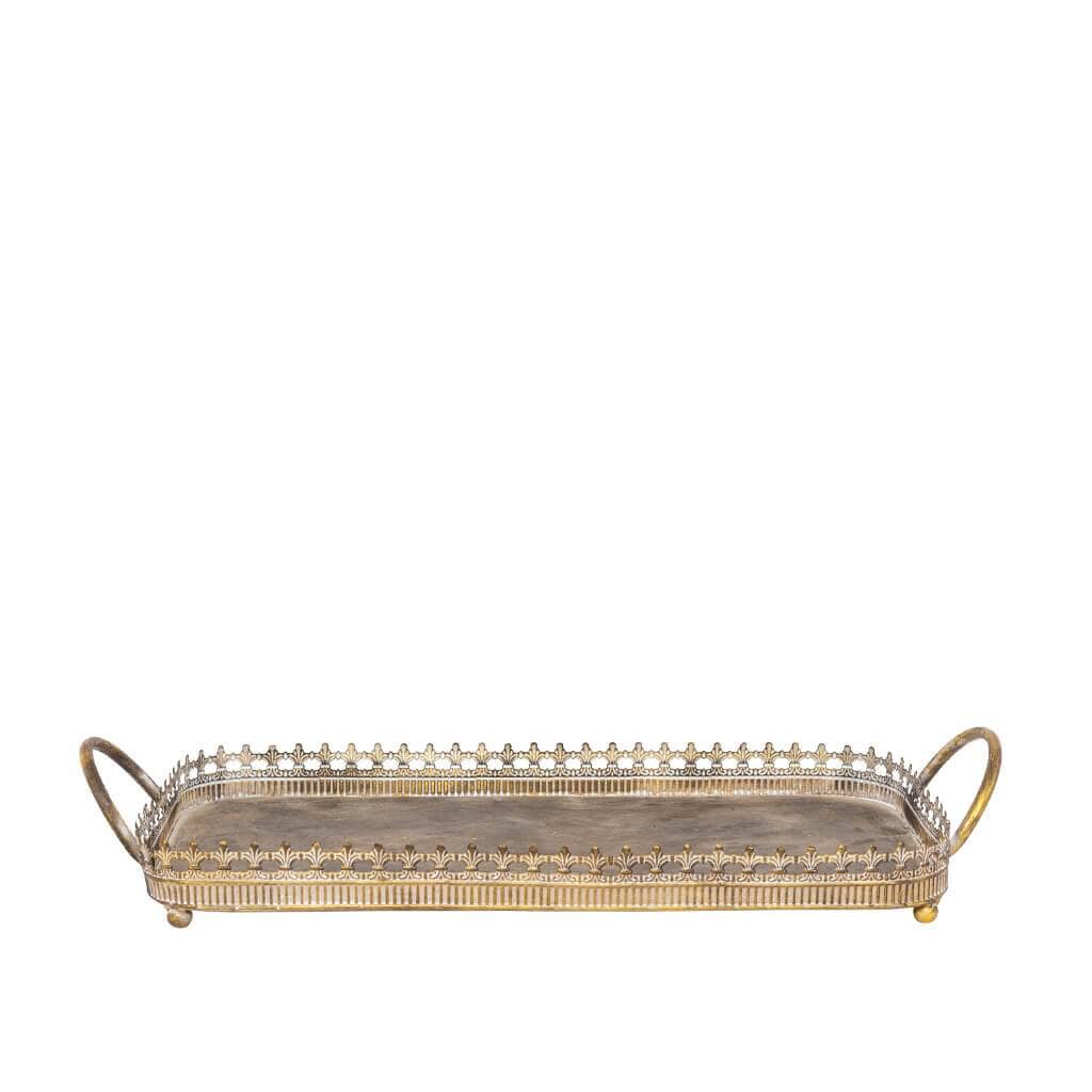 Angola Gold Metal Tray - Medium Trays Leather Gallery