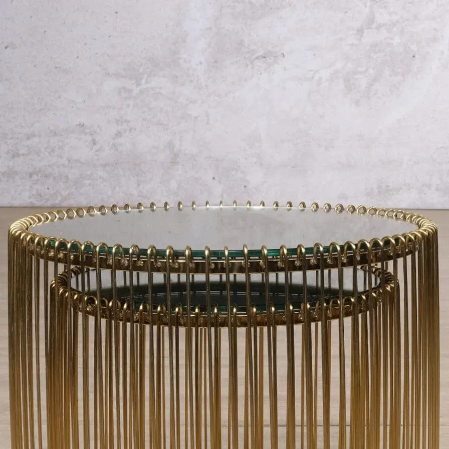 Antilia Coffee Table Gold - Mirror Top - Coffee Table