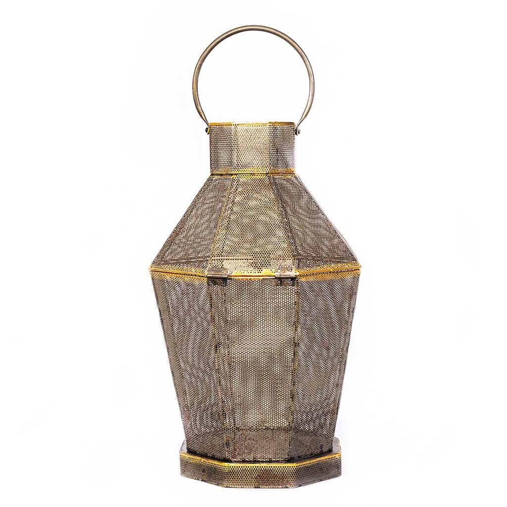 Anya Gold Metal Mesh Lantern Lanterns Leather Gallery