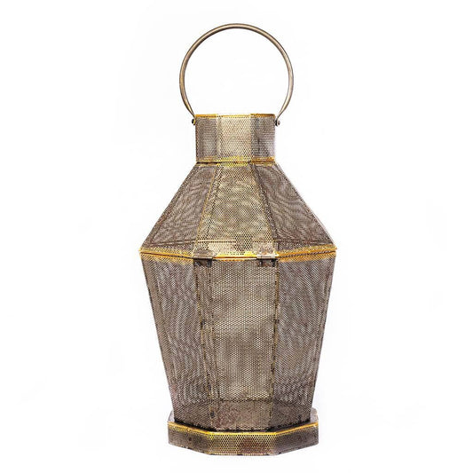 Anya Gold Metal Mesh Lantern Lanterns Leather Gallery