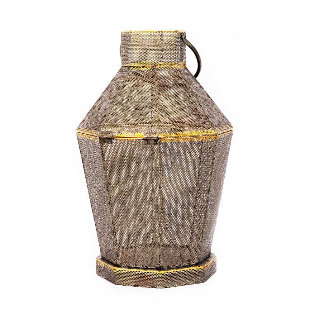 Anya Gold Metal Mesh Lantern Lanterns Leather Gallery 