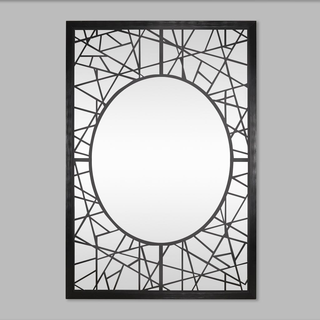 The Arcade Mirror in Black features a sleek, minimalist design with a durable black frame, making it a versatile addition to any room.