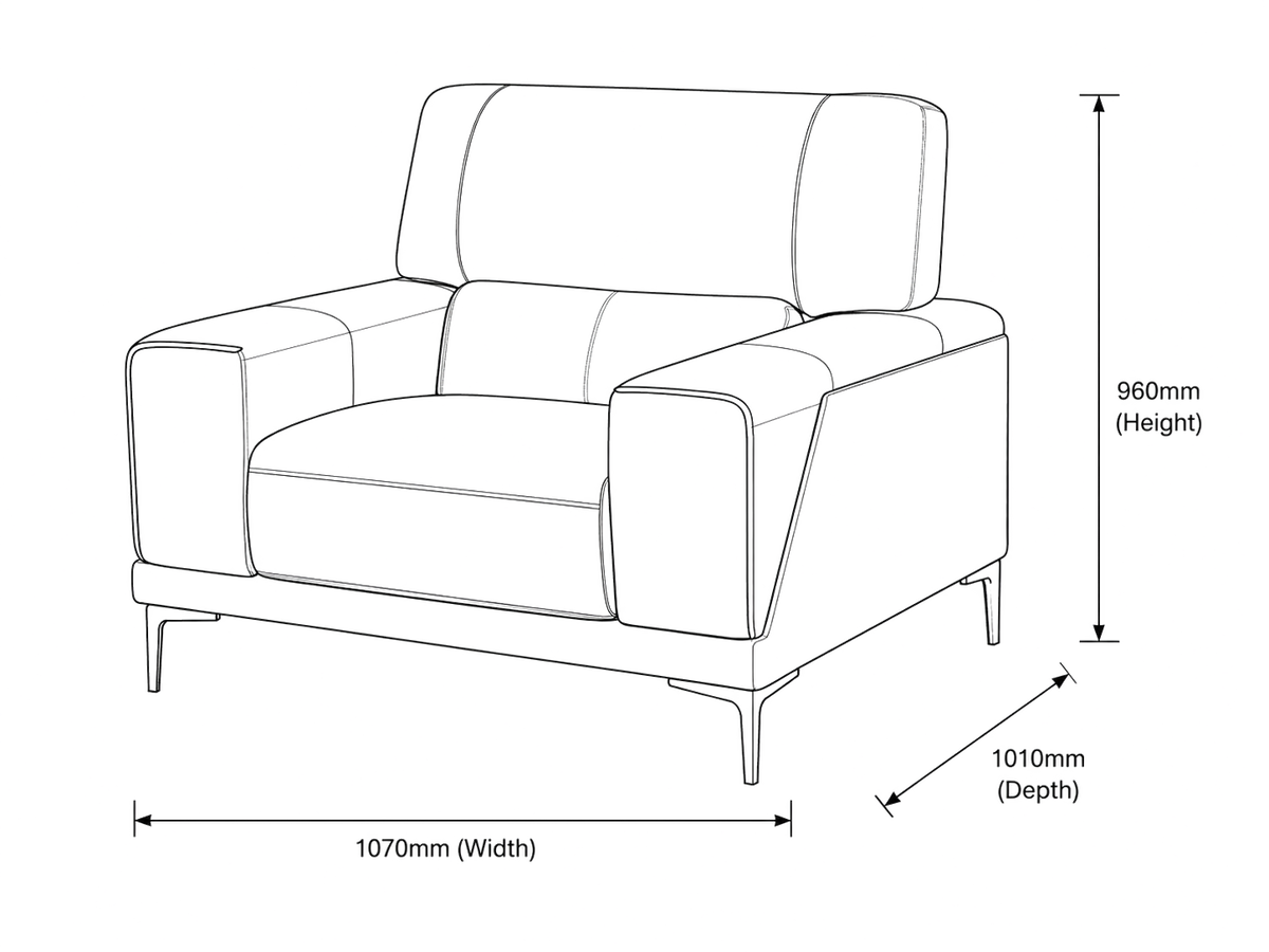 Atlanta 1 Seater Leather Couch