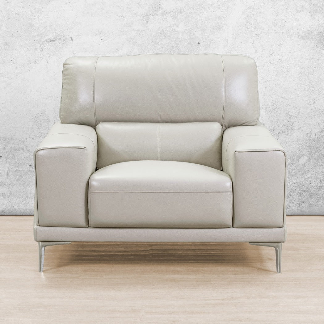 Atlanta 1 Seater Leather Couch Luxe Beige