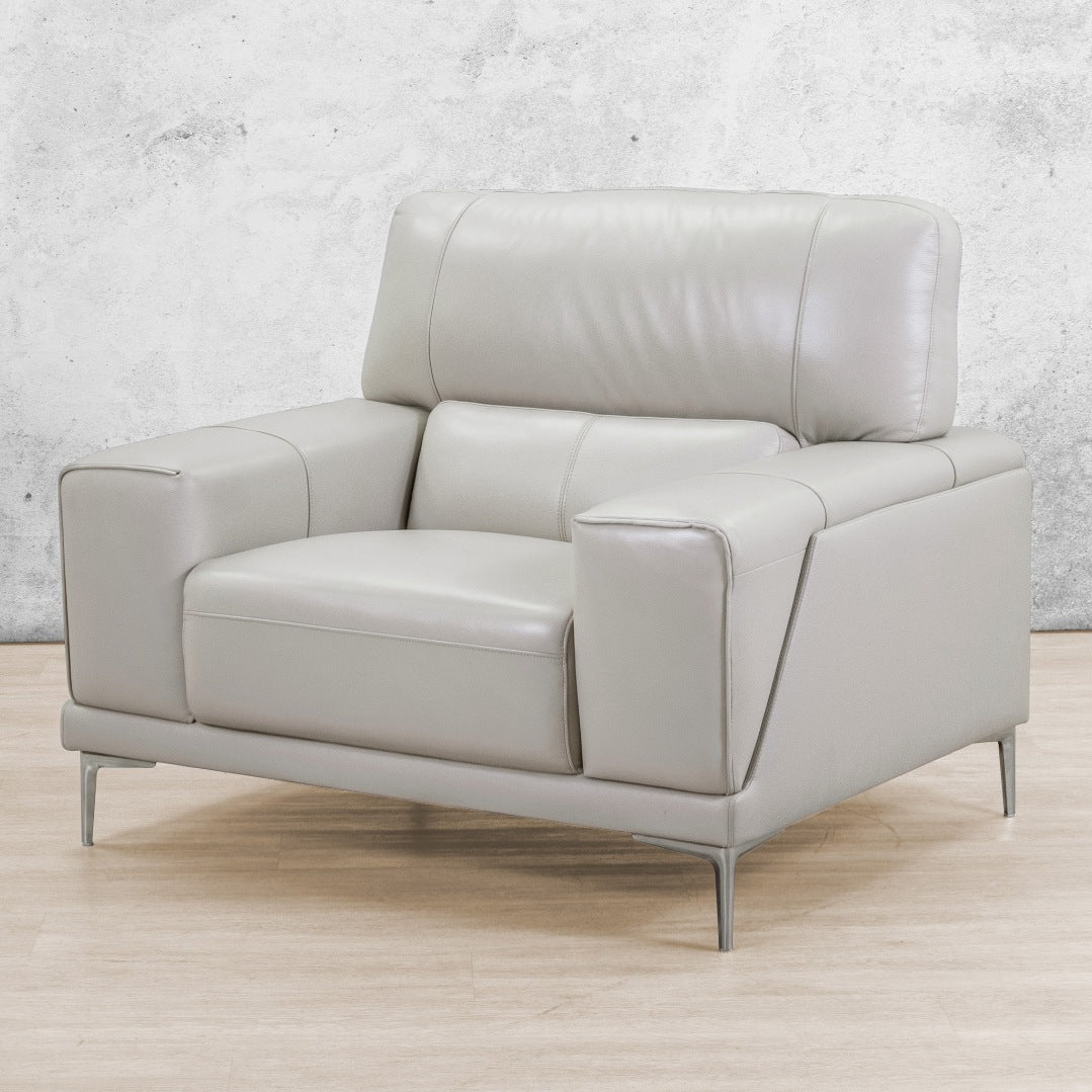 Atlanta 1 Seater Leather Couch - Luxe Beige | couch, leather couch, single leather couch, leather lounge suites 