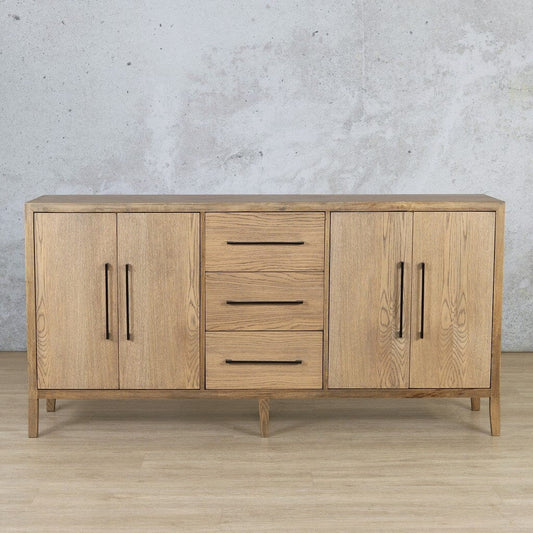 Aubrey Sideboard 1800 Side Board Leather Gallery Antique Natural Oak 1800 mm