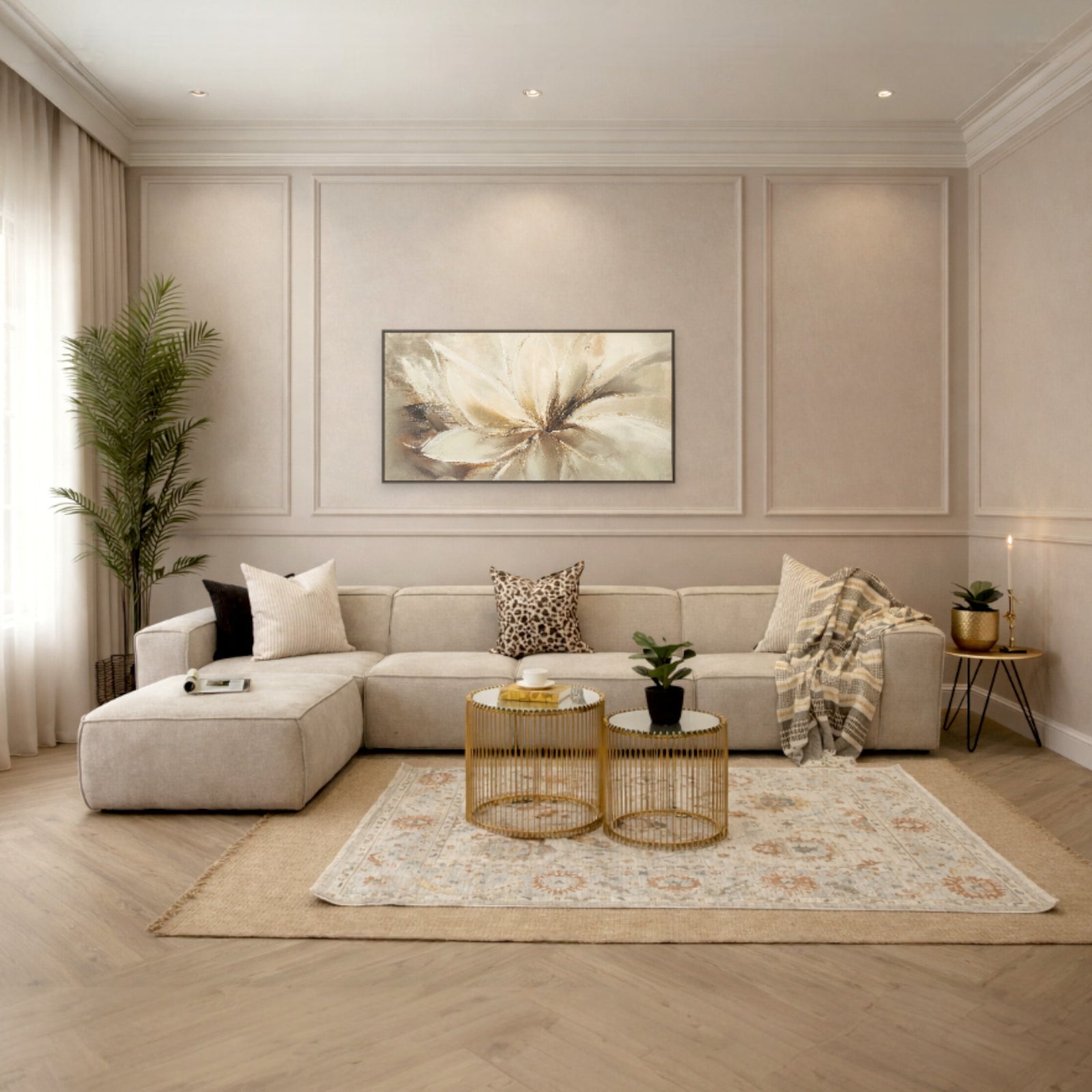 Austin Fabric L-Sectional 4 Seater Sofa