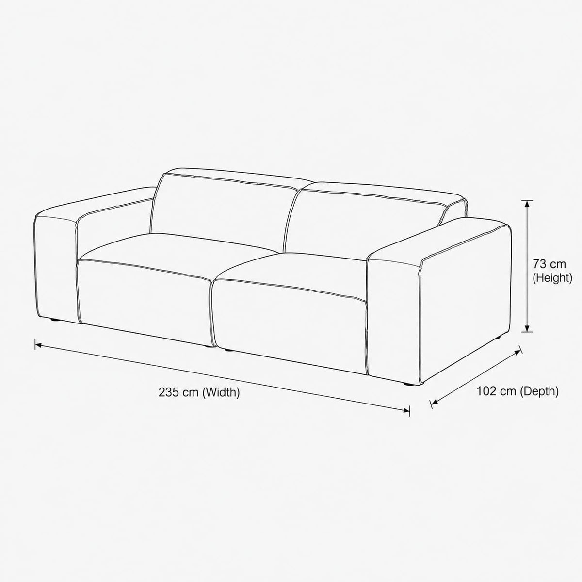 Austin 3 Seater Leather Couch