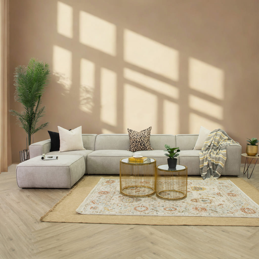 Discover Fabric Couch, 4 Seater L Sectional Couch - Belle Beige 