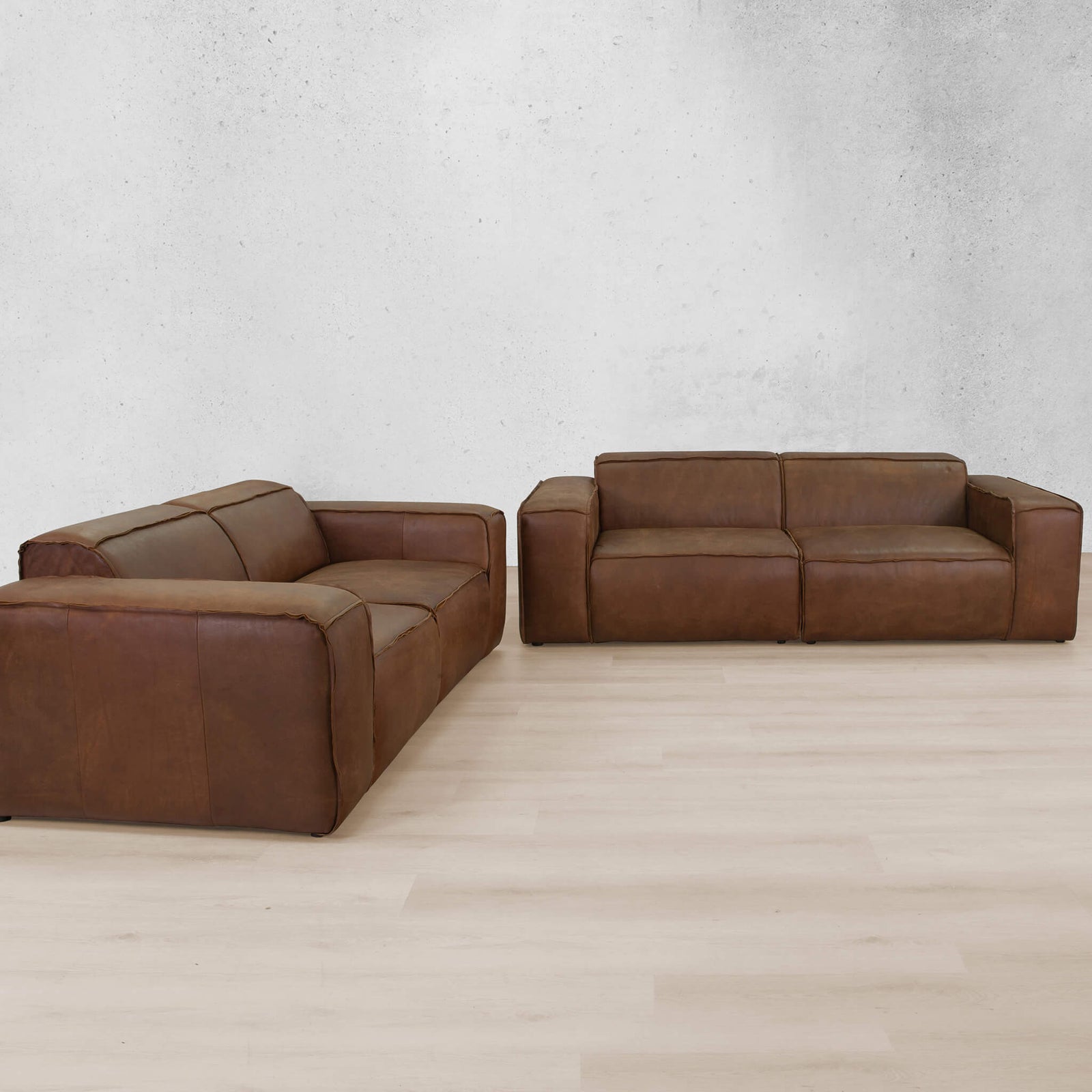 Austin 3+ 2 Leather Couch Suite Woodlands Spice