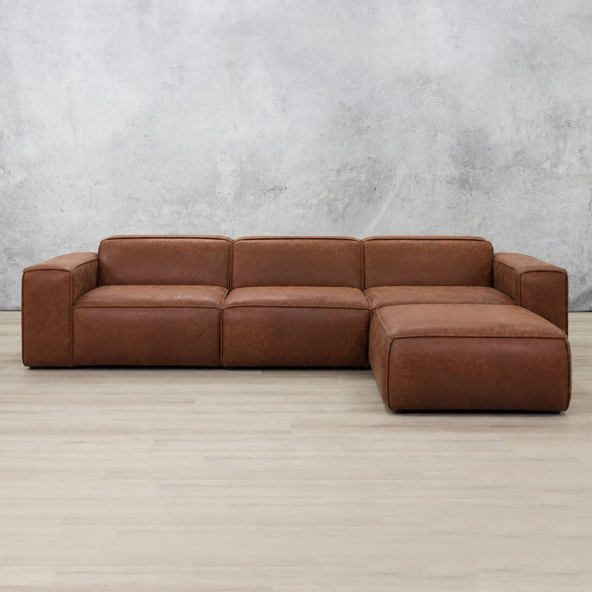 Austin Leather L-Sectional 4 Seater Sofa